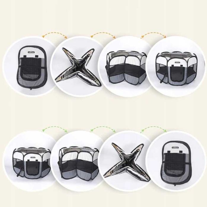 Складаний текстильний манеж для собаки або кішки 90 x 90 x 60 cm