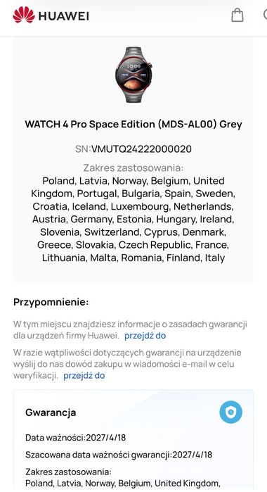 Smartwatch HUAWEI WATCH 4 Pro Space Edition eSim gwarancja