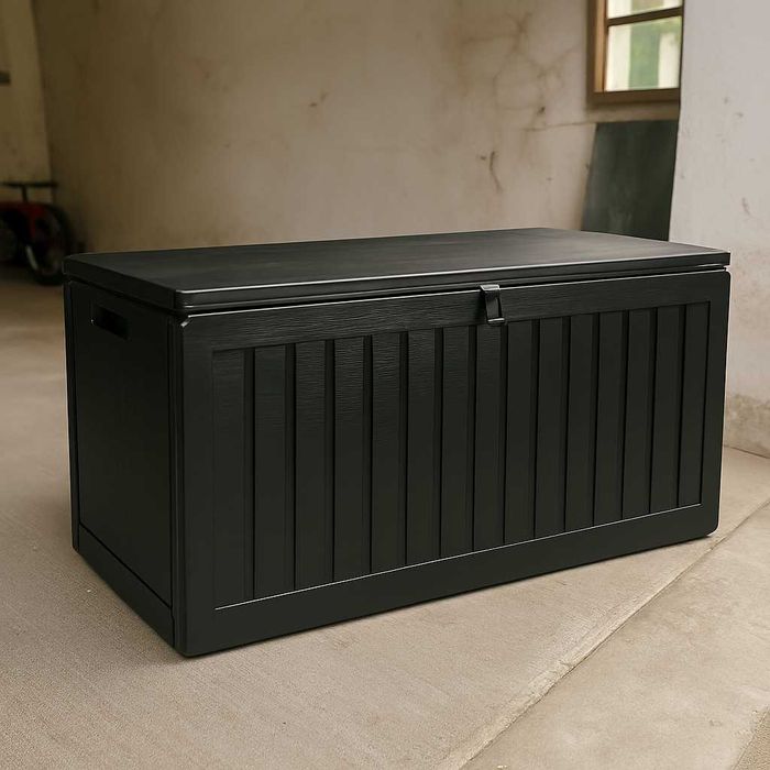 NOWA Skrzynia Ogrodowa Balkonowa Kufer Siedzisko 270 Litrów FAKTURA