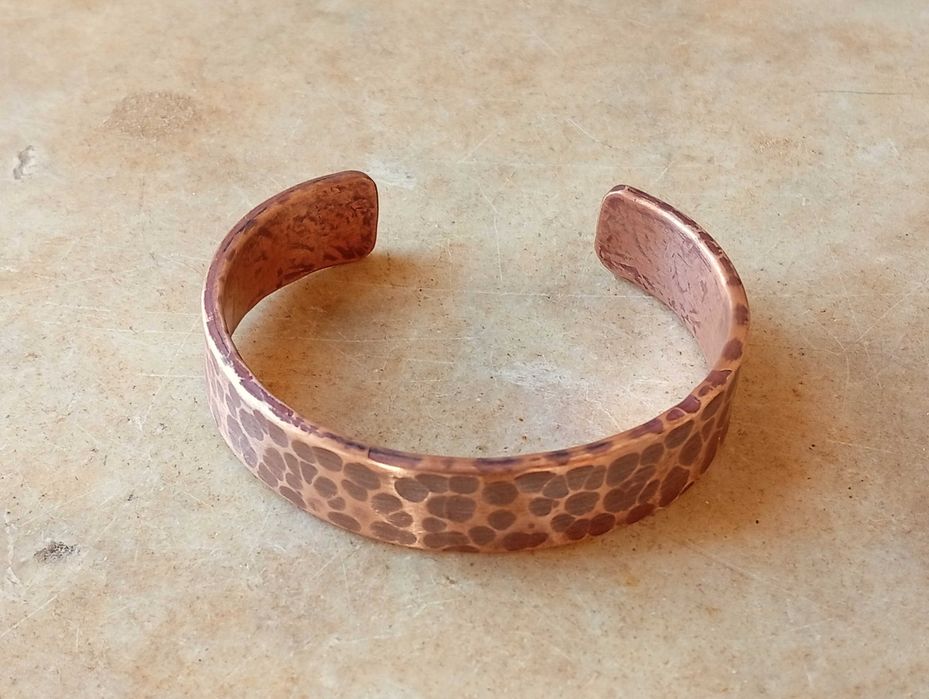 Pulseira de cobre verdadeiro, pesada 15X3mm. Pulseira terapeutica artesanal.