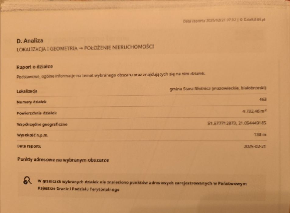 Działka Gózd Stary