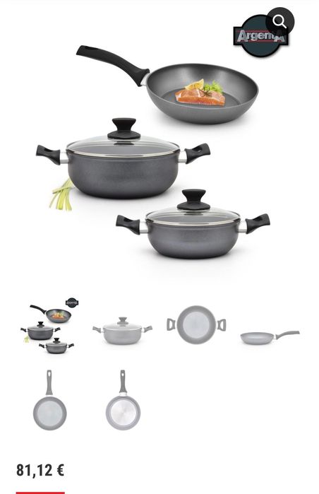 Conjunto 2 Caçarolas + 1 Frigideira Argenta - Celar (NOVO)