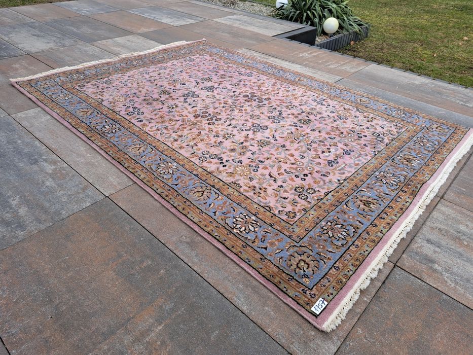 Indo Sarouck 170×240 cm • ręcznie tkany • wełna • pudrowy róż