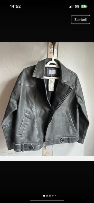 Nowa skórzana kurtka oversize Reserved rozm. 32/34