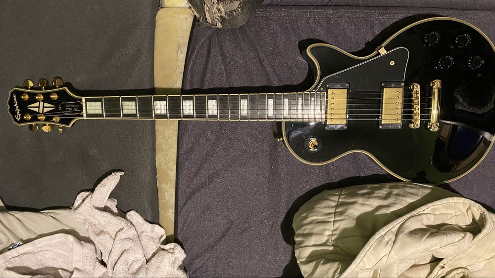 ギター Epiphone Les Paul Custom BLACK 2006S Epiphone Les Paul Custom - Niska cena na Allegro