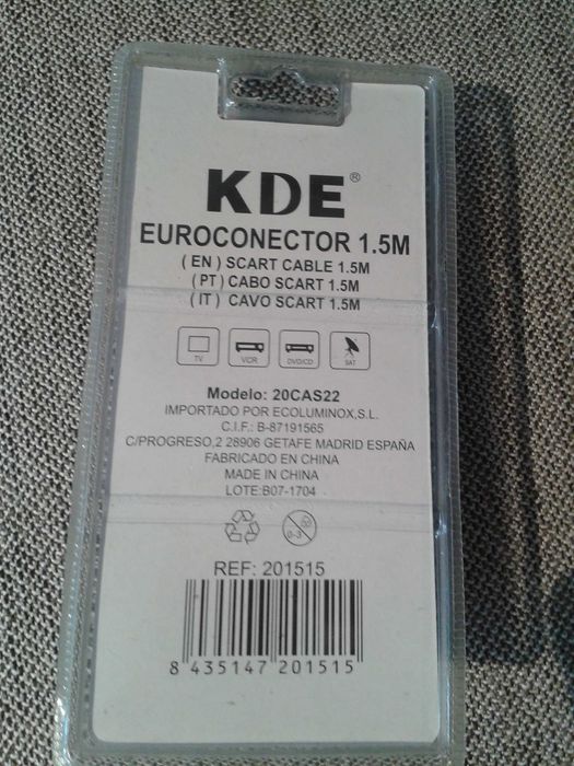 Cabo SCART / Euroconector / 21 pins, NOVO