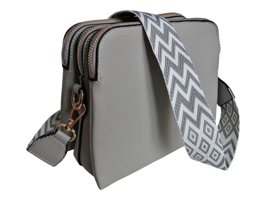 Klasyczna Torebka Damska Listonoszka Na Ramię - Szara