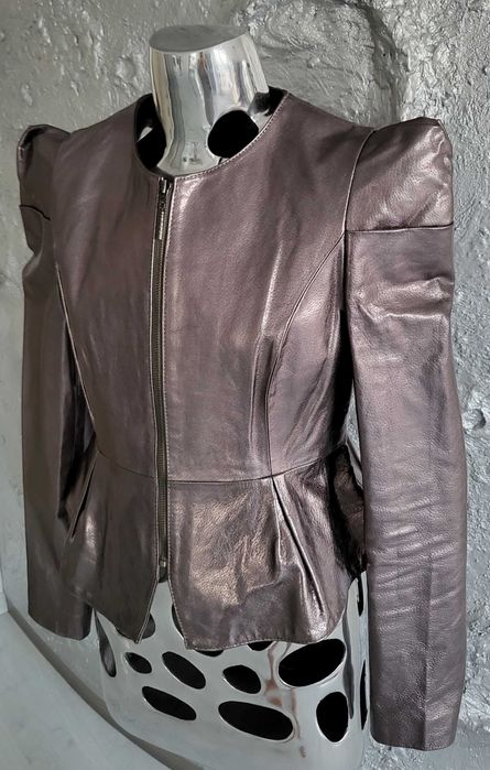 Balmain kurtka skóra naturalna roz L