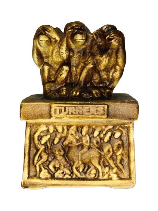 Керамічна скринька / банка в етно стилі з мавпами