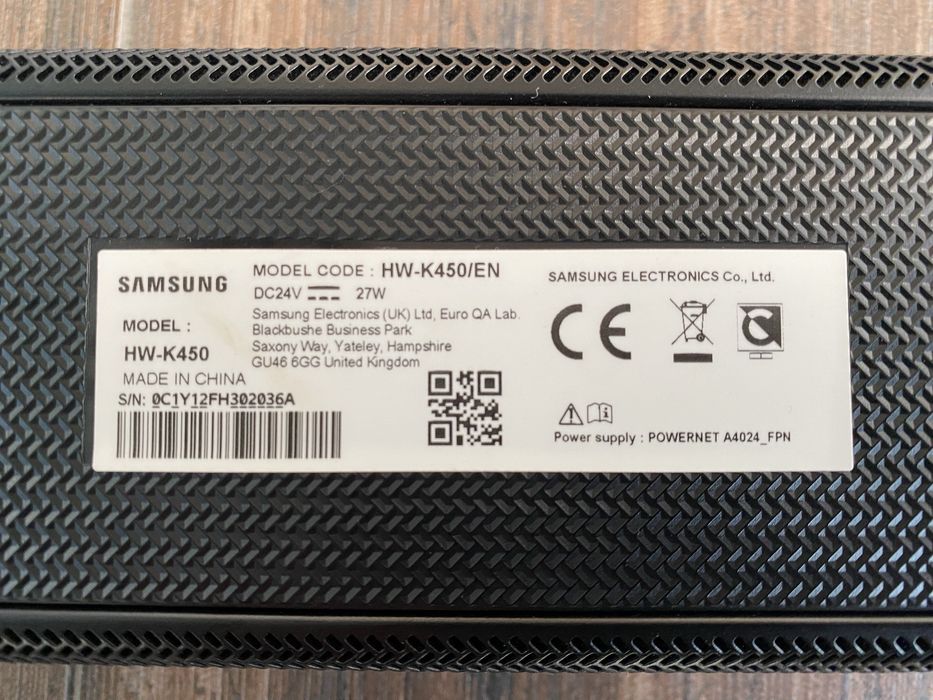 SoundBar Samsung HW-K450/EN NOVA