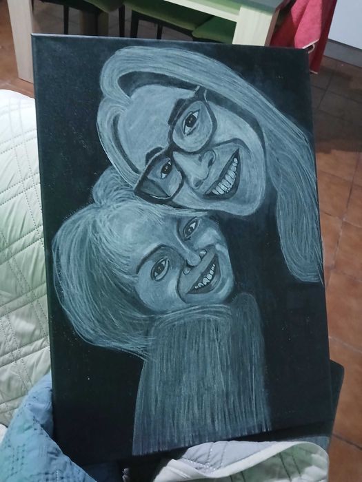 Pinturas, retratos, desenhos a carvão por encomenda.