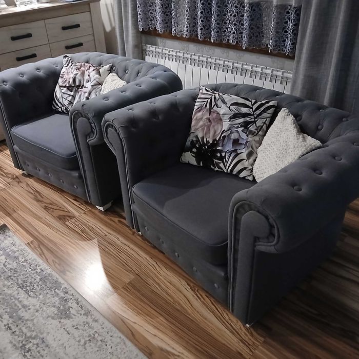 Komplet wypoczynkowy pikowany Chesterfield