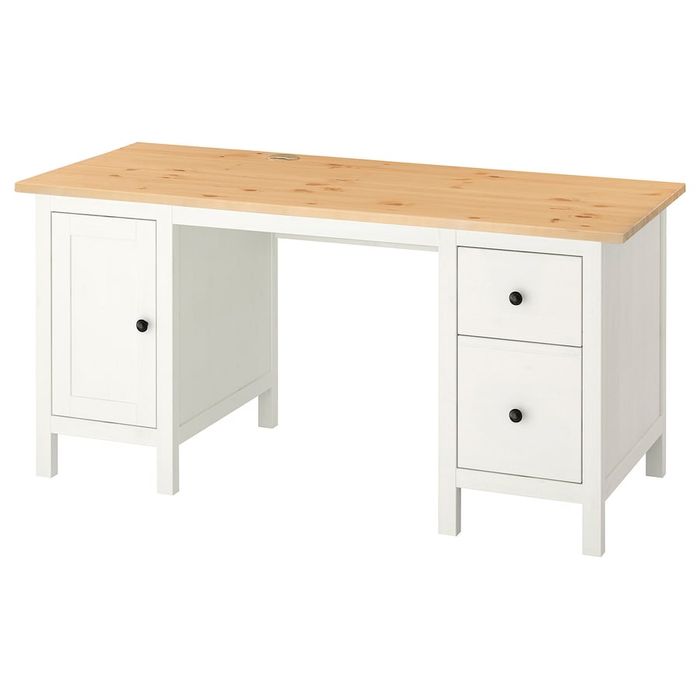Białe biurko HEMNES