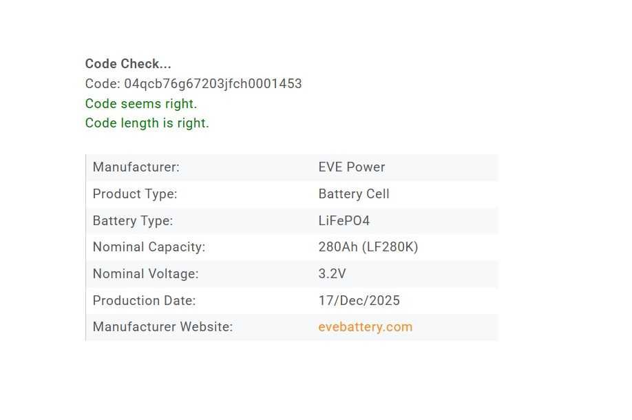 Orgniwo LiFePo4 EVE LF280k Grade A