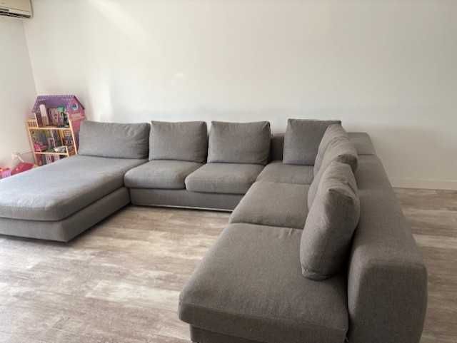 Sofá modular cinzento de 6 lugares – ótimo estado