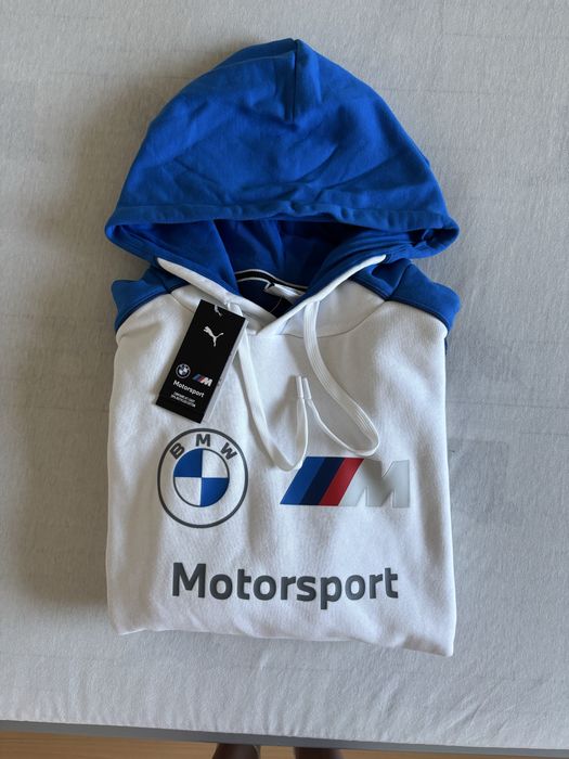 Puma BMW M Motorsport Bluza z Kapturem Biała Niebieska XL Nowa