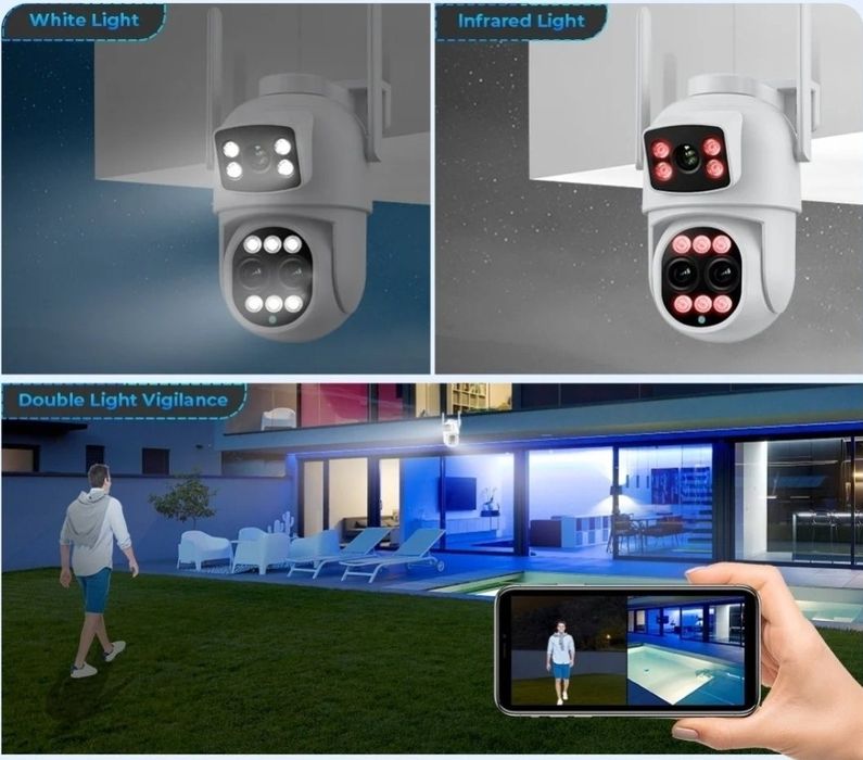 Kamera obrotowa zewnętrzna Monitoring 8x ZOOM Wi-Fi, 9MP Śledzenie