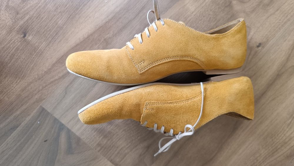 Buty Maciejka 38 skóra naturalna zamsz karmel