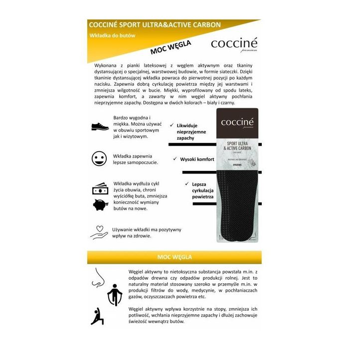 R. 43-44 - Wkładki sport Ultra&Active Carbon Coccine