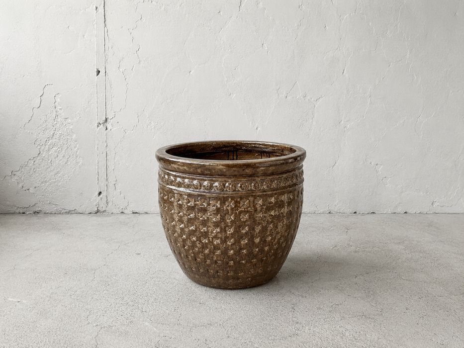 Okazja - ogromna donica ceramiczna szkliwiona  Brąz