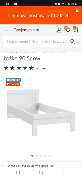 Łóżko białe -rama