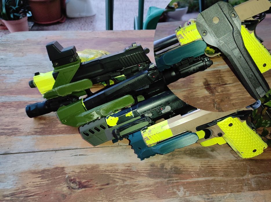 Airsoft rail, tapa chamas e punhos, etc