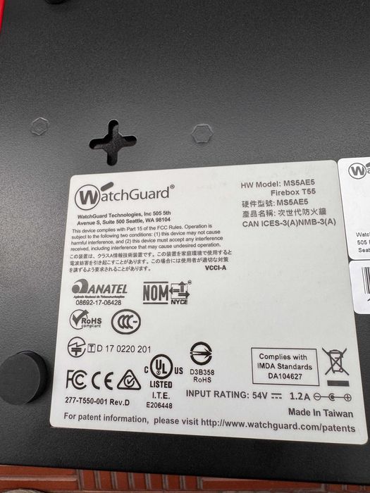 WatchGuard Firebox T55 Firewall64284365623810123