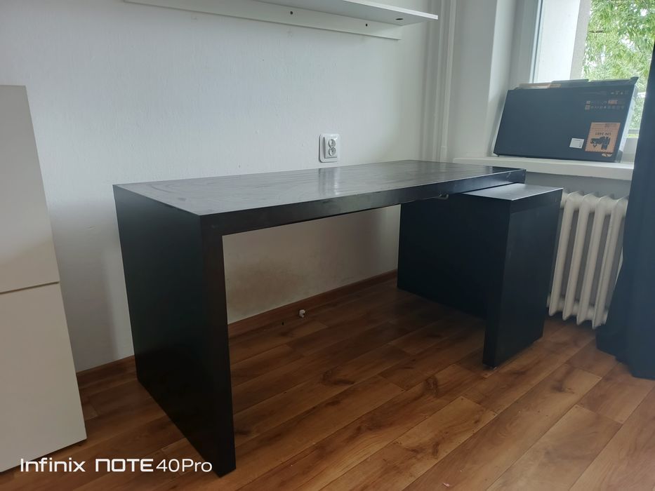 Duże Czarne Biurko L