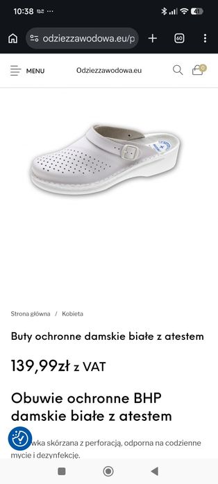 Skórzane klapki ortopedyczne damskie 39
