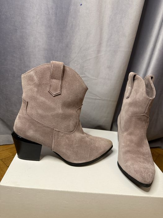 Казаки с натуральной замши ковбойки ботинки