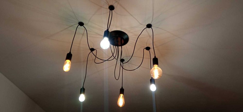 Candeeiro de teto FIL preto em metal com lâmpadas!