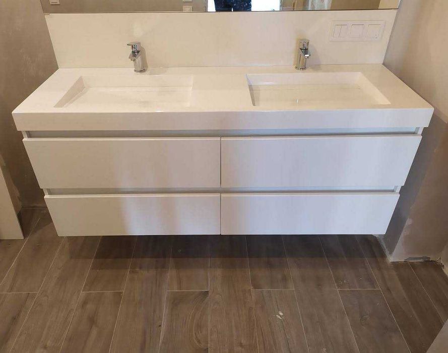 Стільниці з литим умивальником у ванну кімнату, надсилаємо по Україні