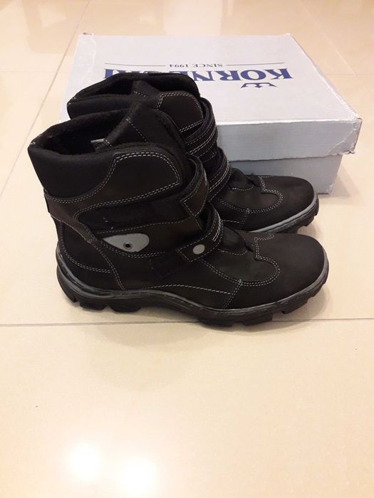 Buty zimowe dla chłopca KORNECKI rozmiar 38 czarne skóra NOWE