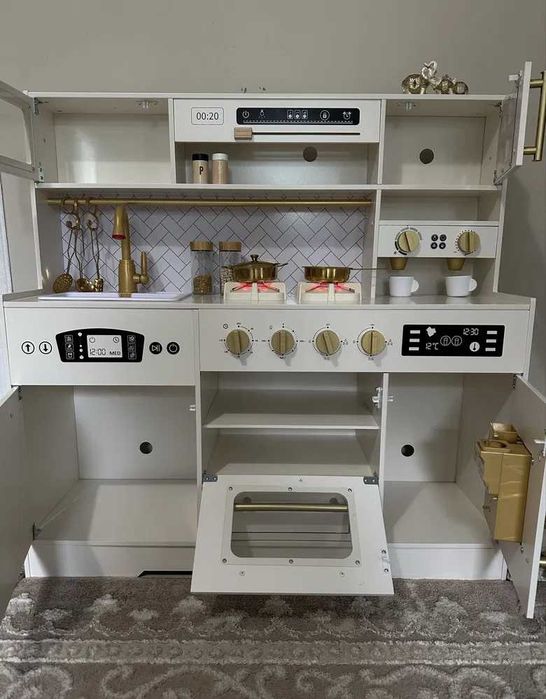 Дитяча дерев'яна кухня Мурсія White, звукові та світлові ефекти