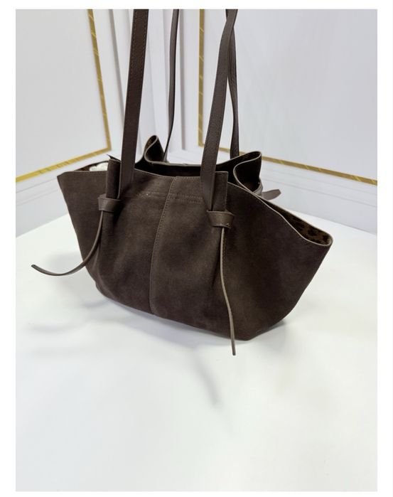 Сумка тоут Polina&Eiterou натуральная замша шоколадный