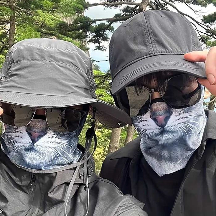 Komin Osłona na twarz i szyję przed Wiatrem Słońcem Mrozem- wzór Kot 1