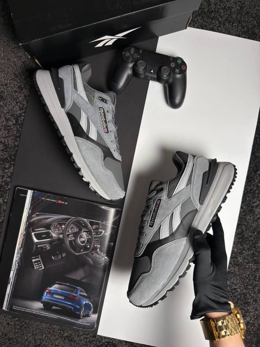 Мужские кроссовки рибок Reebok Classic Leather 2400 Grey Black White [41-46]