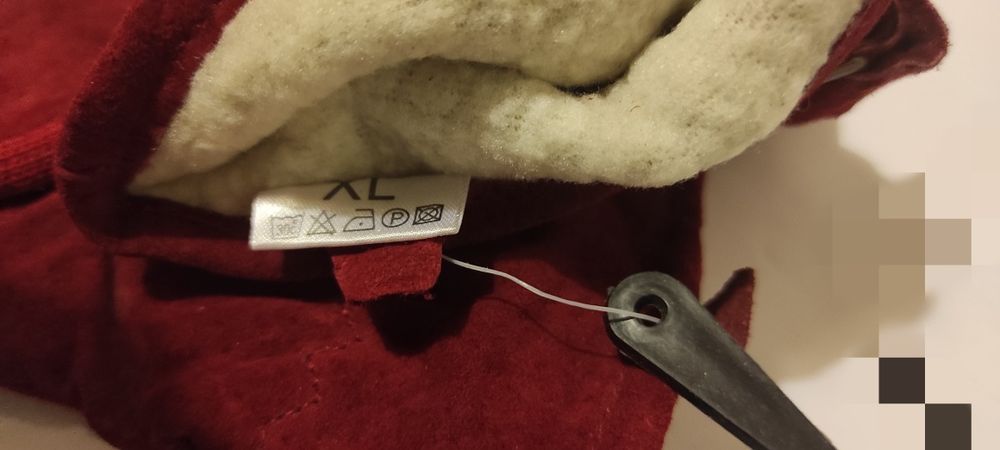 Rękawiczki damskie skóra i bawełna XL