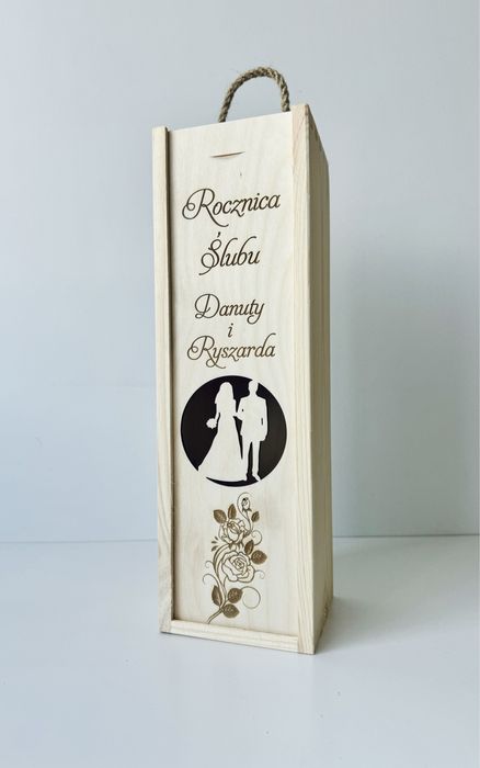 Skrzynka na wino rocznica ślubu wesele ślub moda prezent