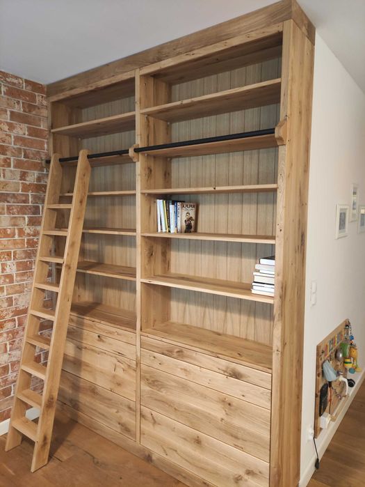 Meble drewniane na zamówienie na wymiar biblioteki stoły szafy komody