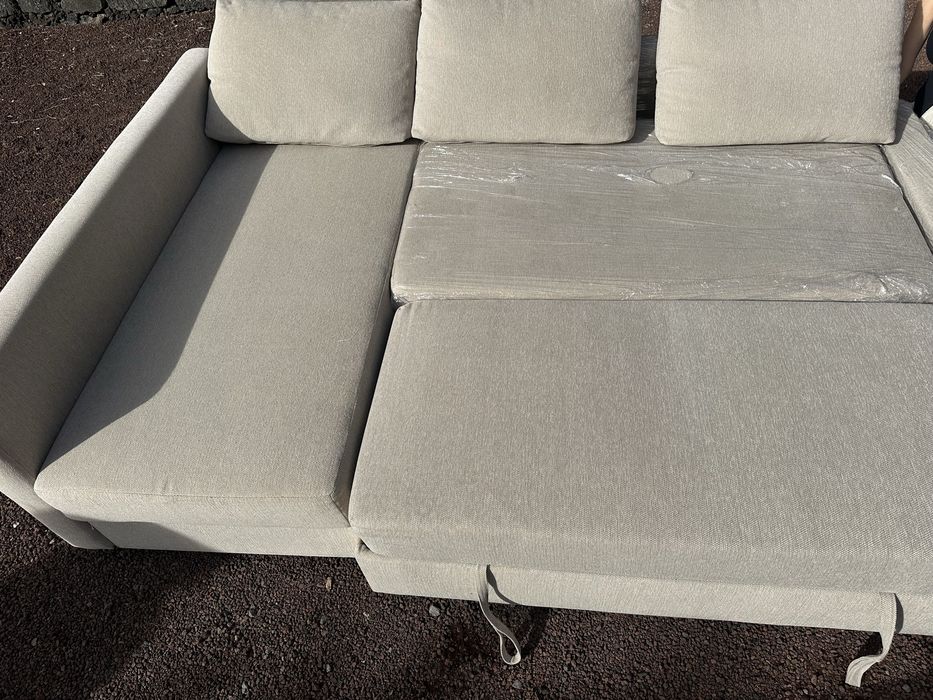 Sofa chaise longue sofa-cama e com arrumacao