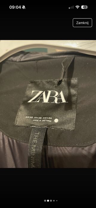 Plaszcz zimowy zara xs