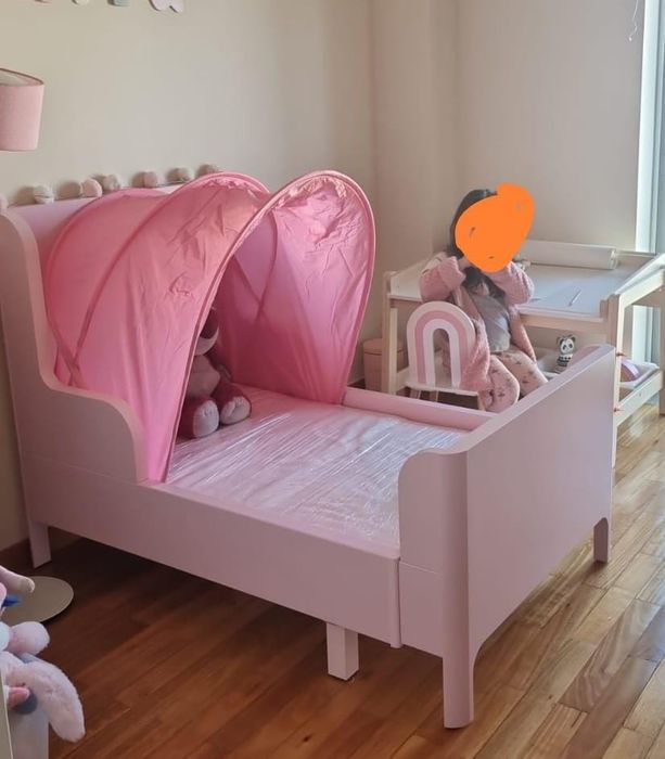Cama IKEA BUSUNGE Rosa Excelente Estado Opcionais Cust ias Le a 