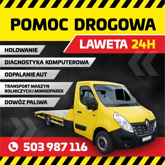 Pomoc drogowa, laweta, autolaweta, holowanie,transport maszyn