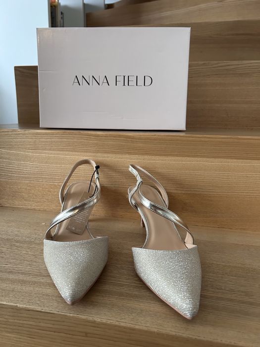 Baleriny Anna Field Czółenka złote