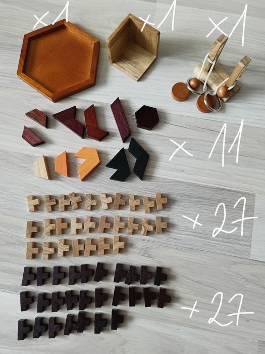 Mensa Łamigłówki 3w1 drewniane elementy Zestaw