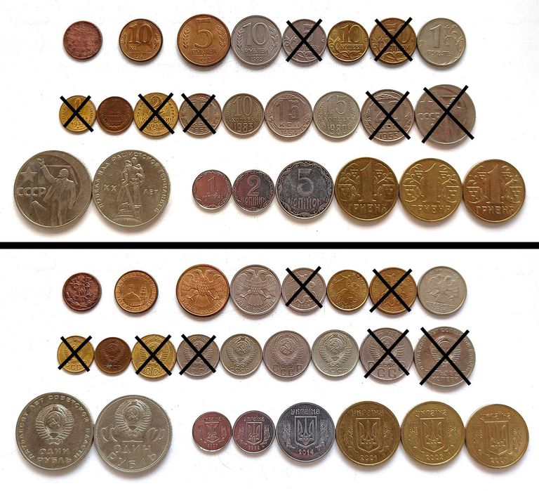 Монеты иностранные на выбор