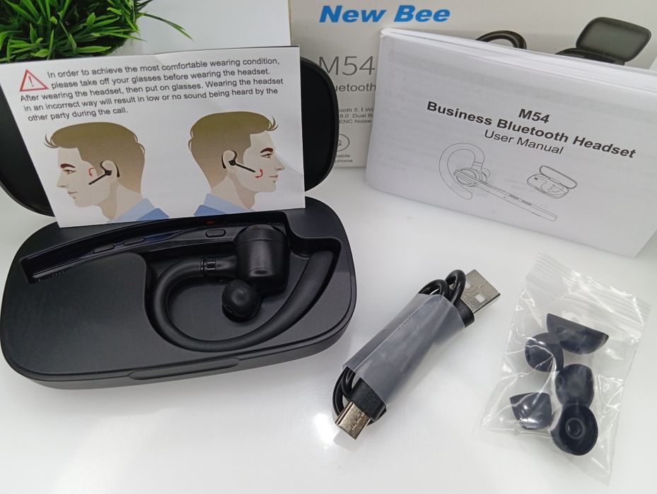 ‼️ Bluetooth гарнітура New Bee M54 з шумозаглушенням Зарядним кейсом‼️