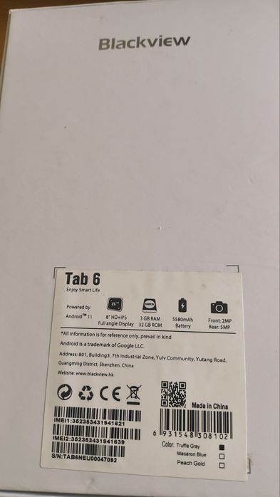 Планшет Blackview  Tab6