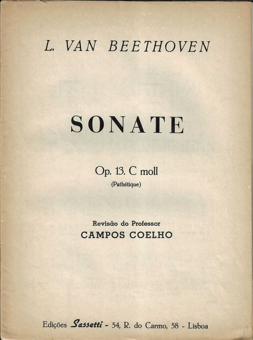 Piano - Beethoven - Patética - Sonata n.º 8 op.13 - Partitura com Revisão do Prof Campos Coelho